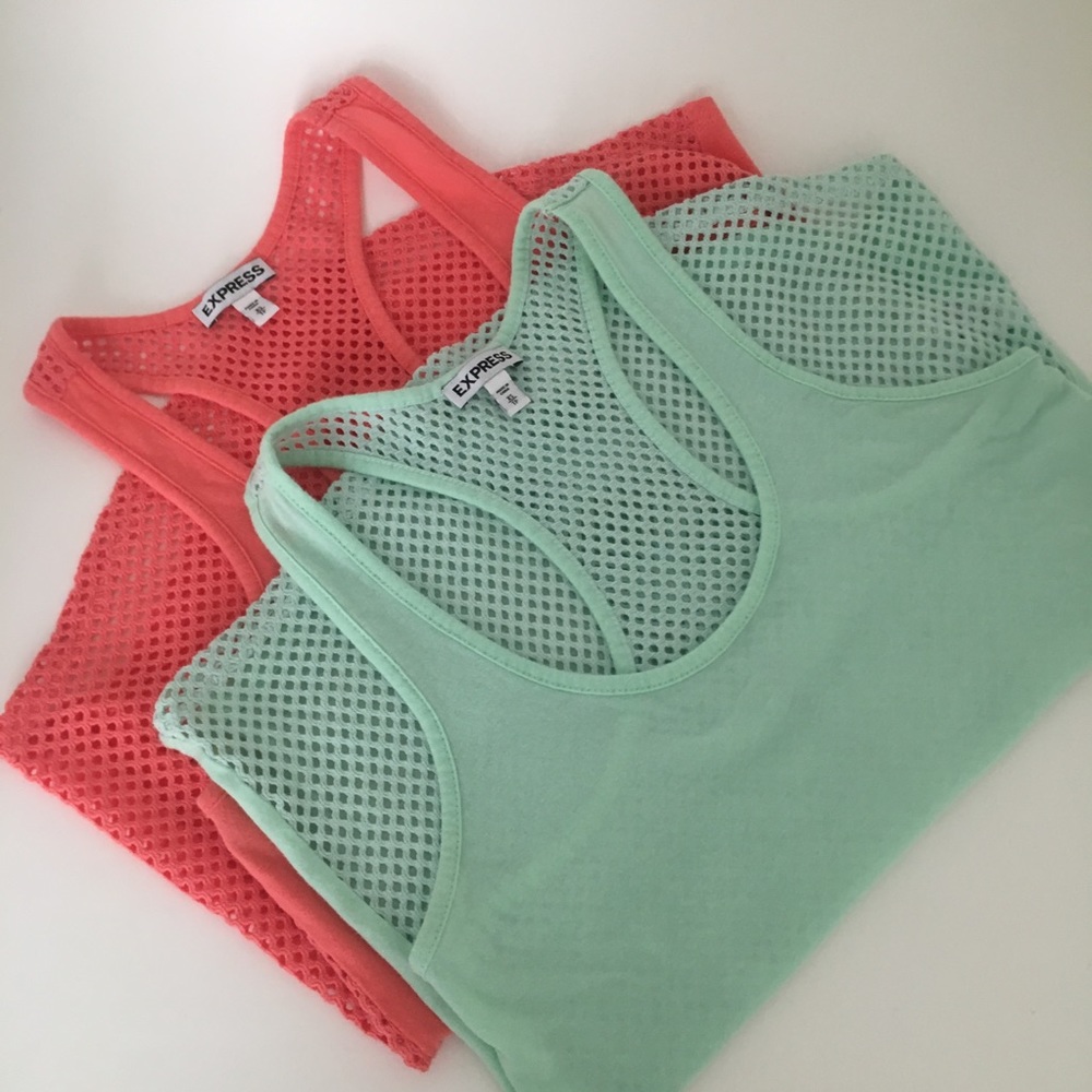 Express Mesh Back Tanks (2) sz XS